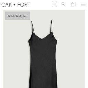 Oak + Fort Satin Midi Dress - Black